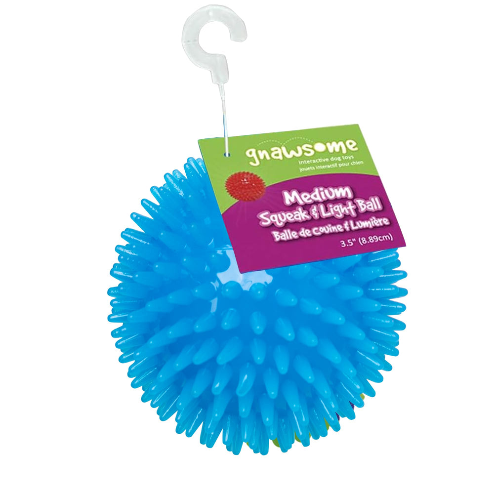 Gnawsome Balle à pics et sifflet lumineux - stimulation dentaire et jeu
