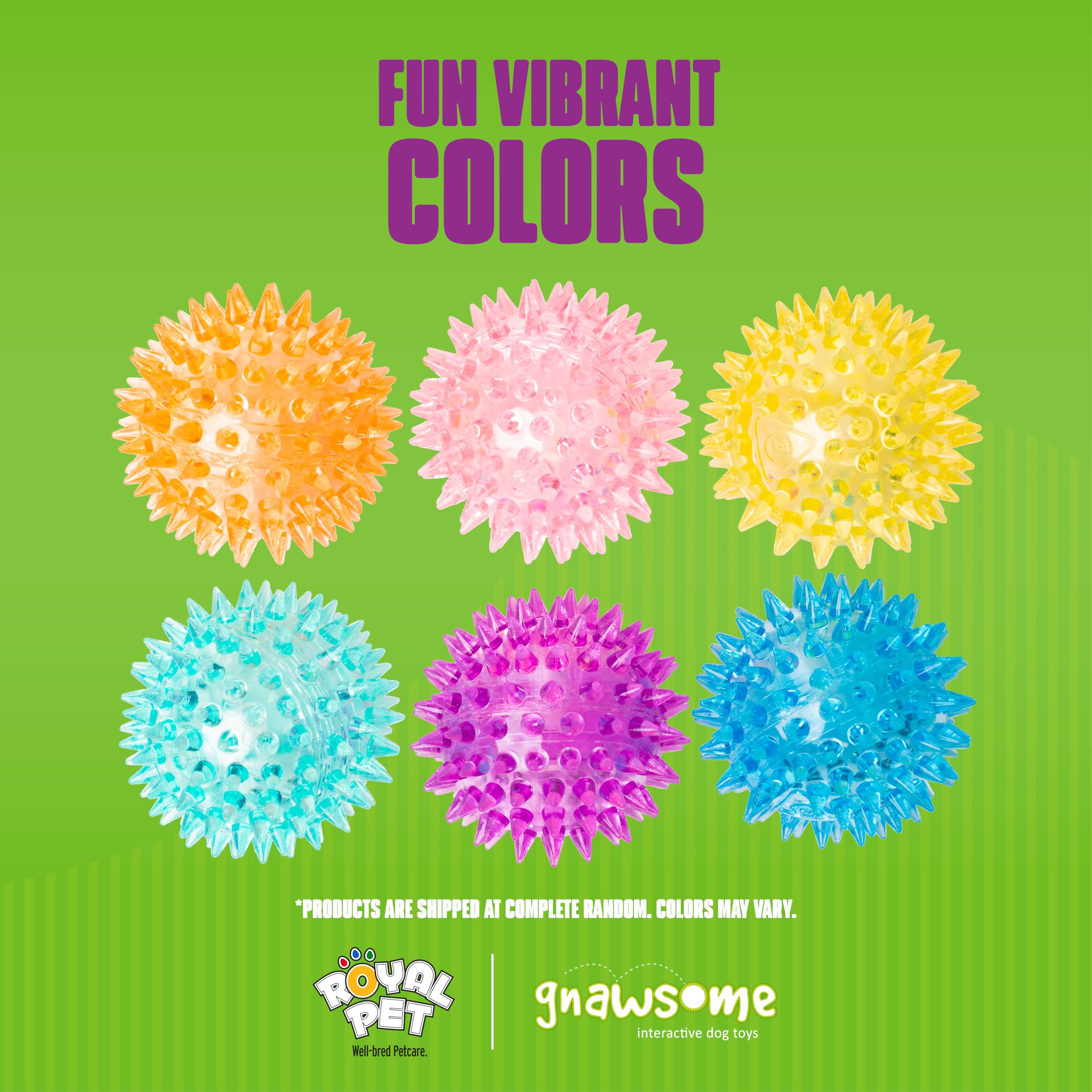 Gnawsome Balle épineuse multicolore idéale pour divertir les petits chiens.