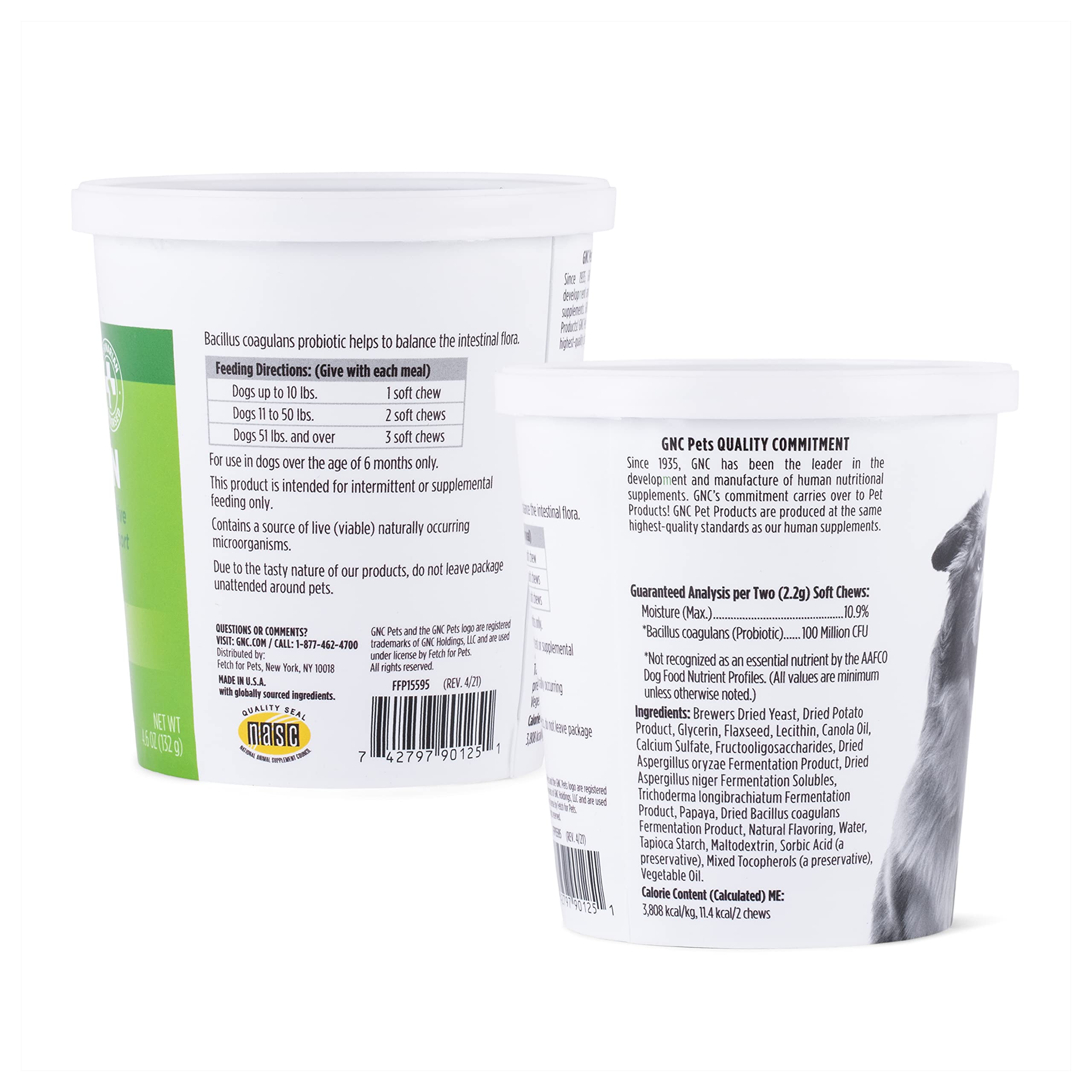 Friandise chien saveur porc fumé, appétence et apport digestif potentiel.