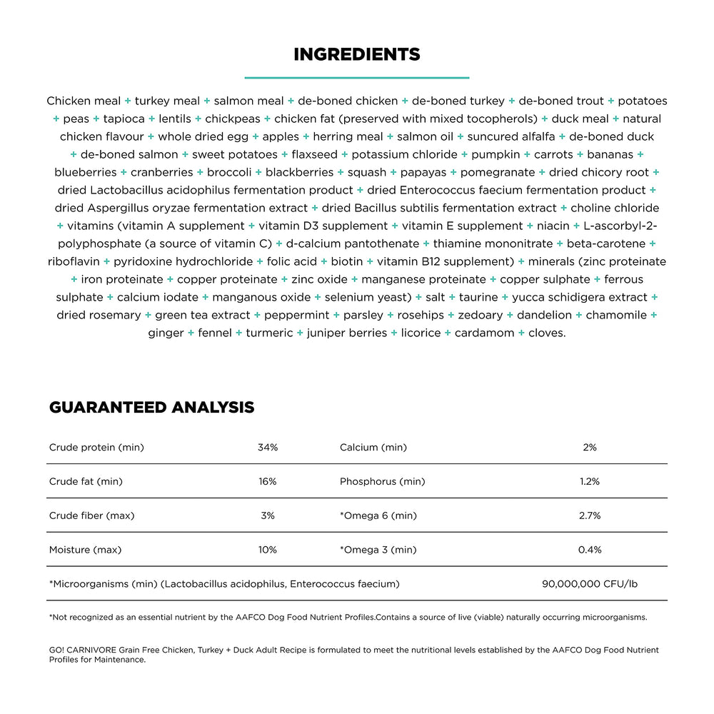 Go! Solutions Carnivore — 11 ingredients animaux pour plus de saveur.