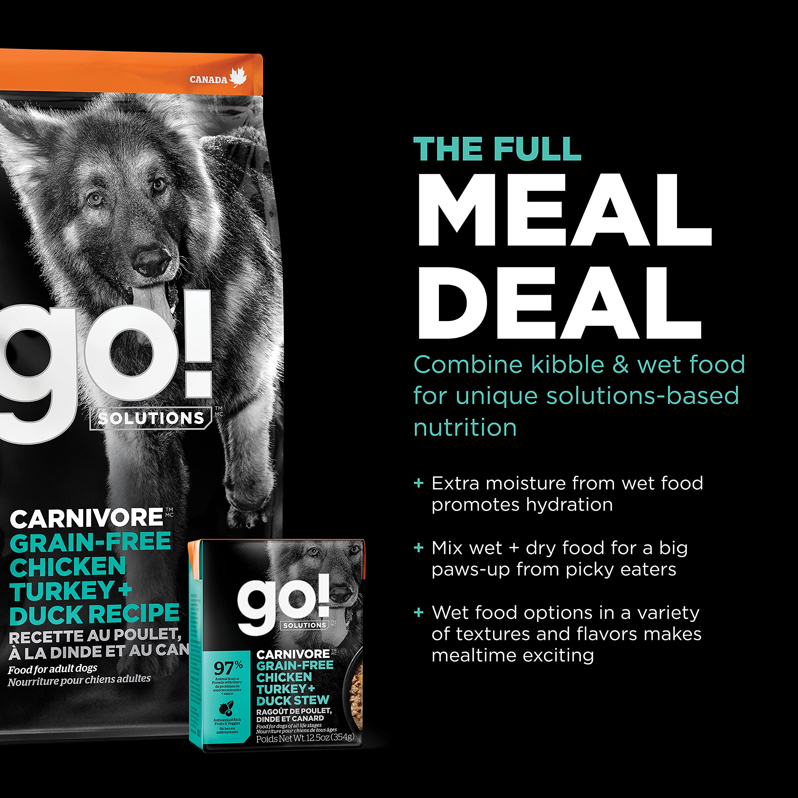 Go! Solutions Carnivore — fibres prebiotiques et antioxydants naturels.