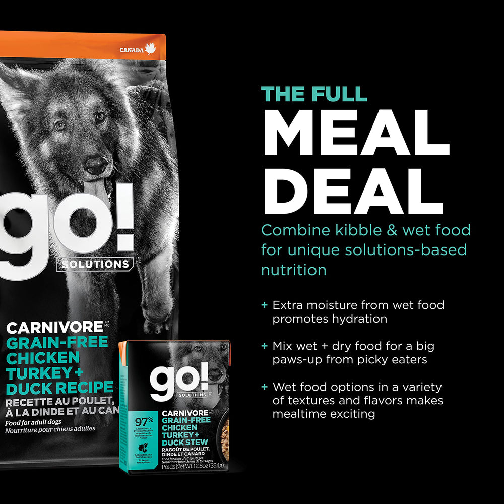 Go! Solutions Carnivore — fibres prebiotiques et antioxydants naturels.
