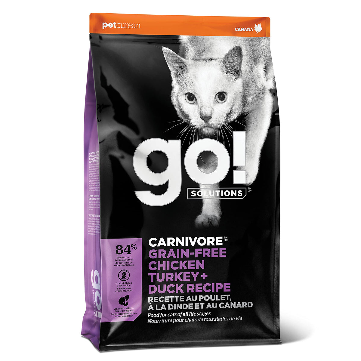 Go! Solutions Carnivore : premiers ingrédients de viande réelle, croquettes sans céréales pour chats.