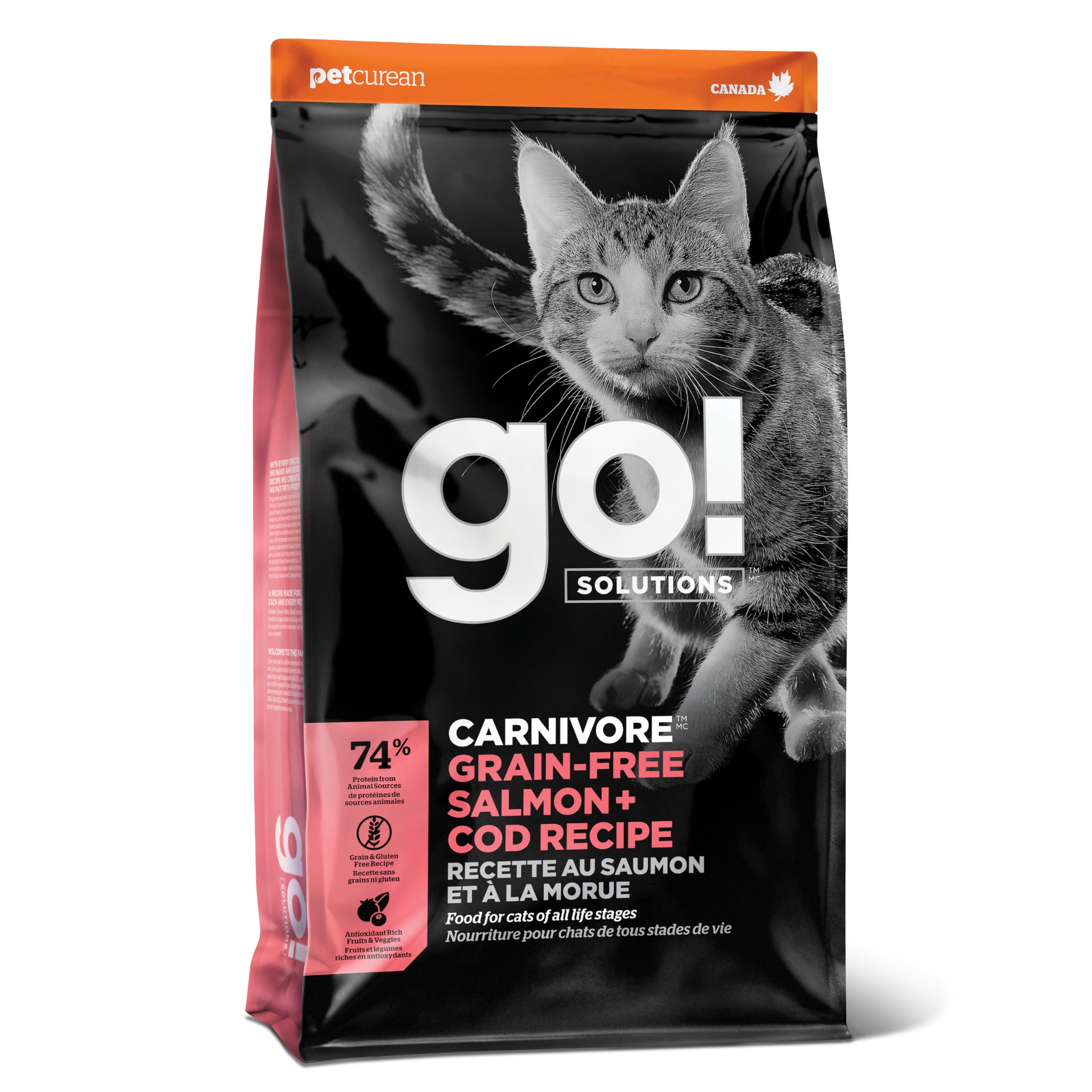 Go! Solutions Carnivore sac 3 lb croquettes sans poulet pour chats actifs