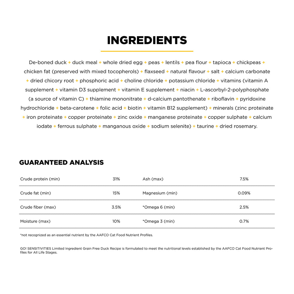 Go! Solutions Sensitivities – recette sans céréales, digestion facilitée.