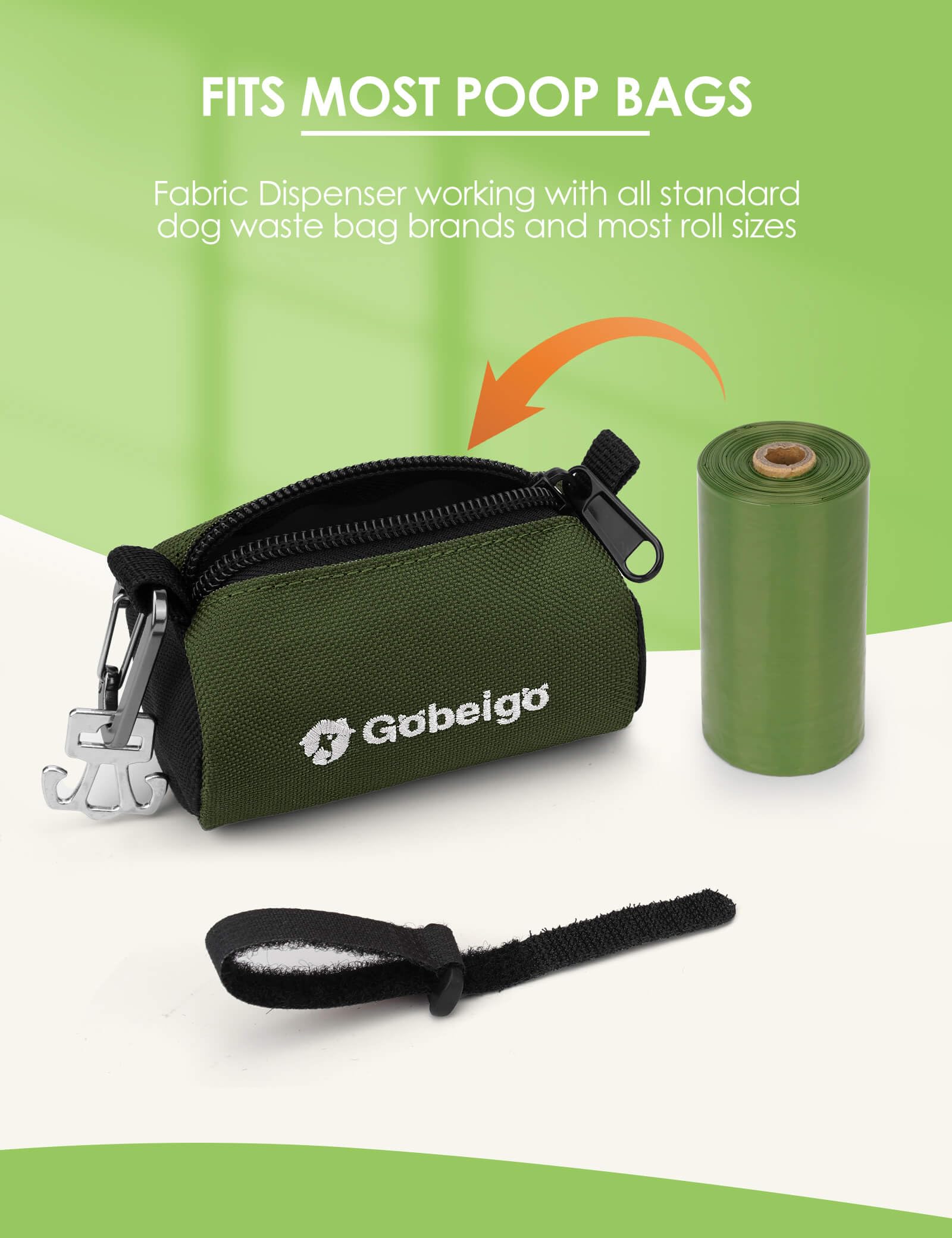Gobeigo accessoires clip métallique et boucle velcro pour fixation fiable.