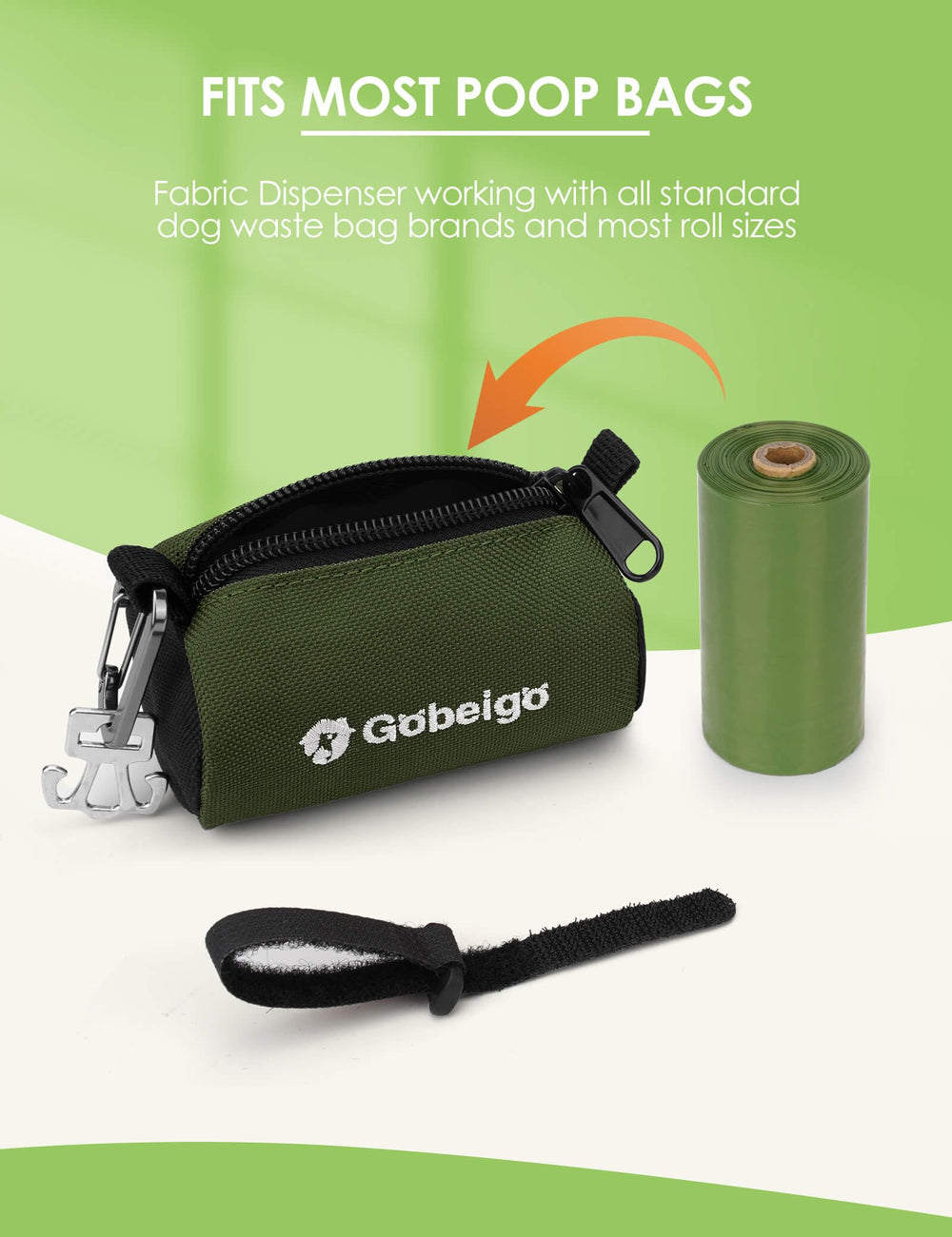 Gobeigo accessoires clip métallique et boucle velcro pour fixation fiable.