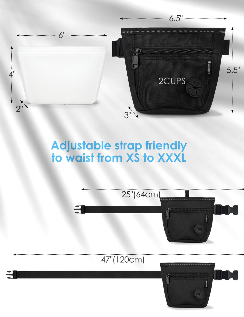 Gobeigo capacite deux-tasses : friandises suffisantes pour promenades