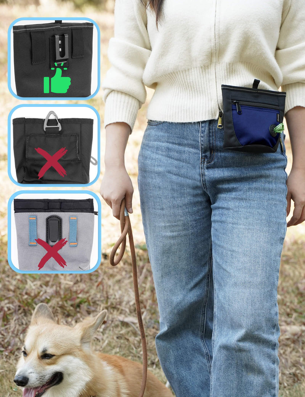 Distributeur de sacs à crottes Gobeigo intégré pour sorties propres