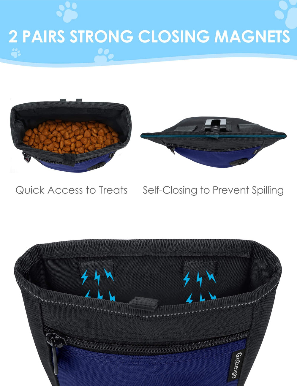 Pochette friandises compacte Gobeigo capacité 2 tasses pour balades quotidiennes
