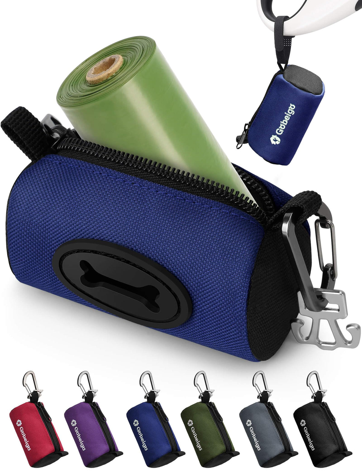 Gobeigo porte-sacs crottes avec grande ouverture facilitant le tirage.