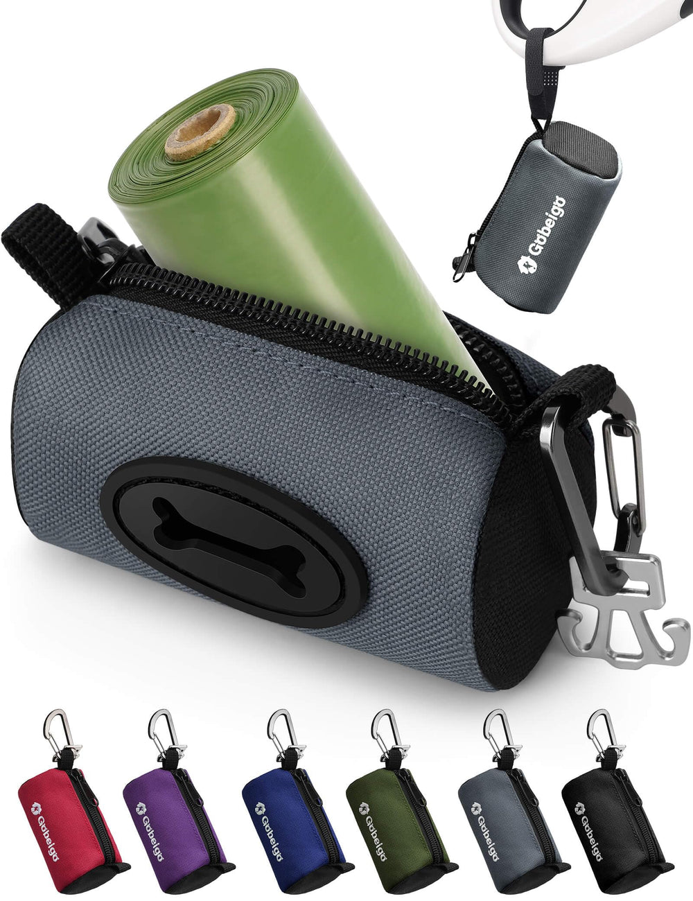 Gobeigo: support-sac-poubelle chien gris pour un rangement pratique.