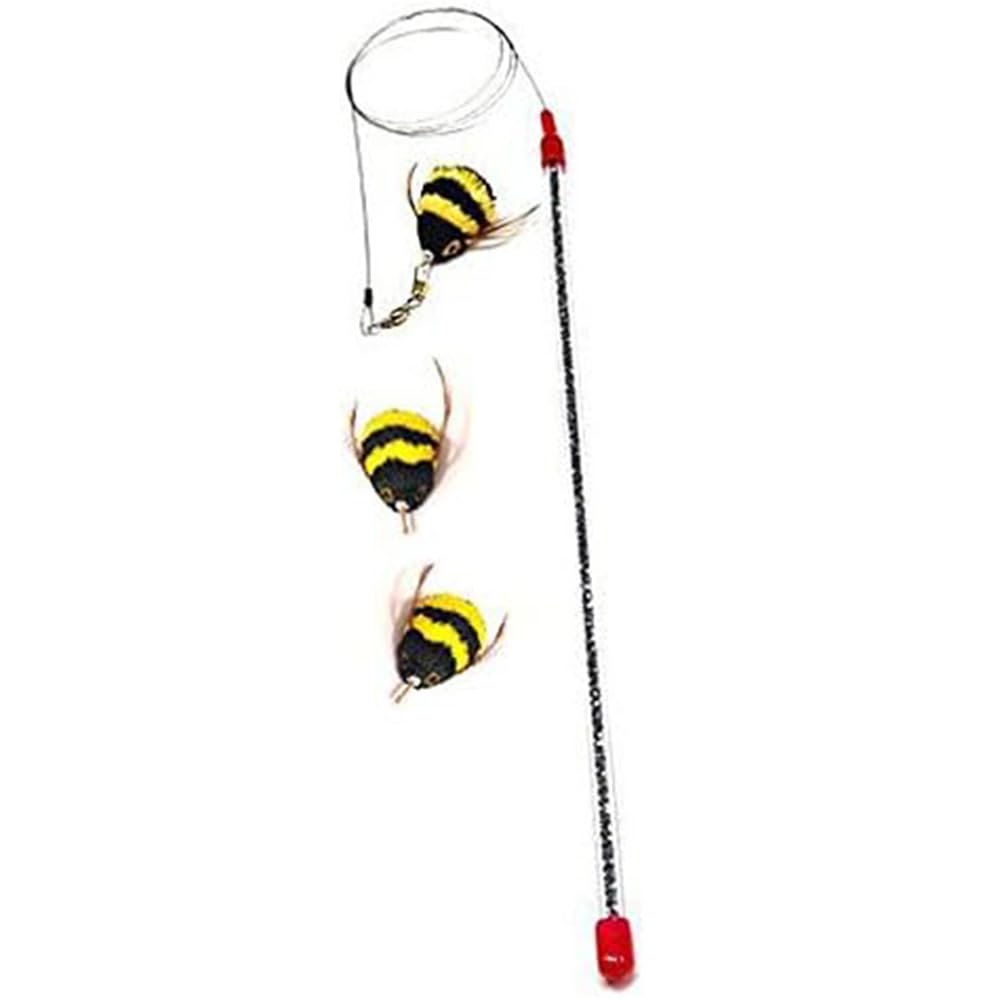 GoCat Da Bee Teaser Baguette avec abeille attachée pour stimulation ludique et exercice.