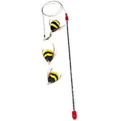 GoCat Da Bee Teaser Baguette avec abeille attachée pour stimulation ludique et exercice.