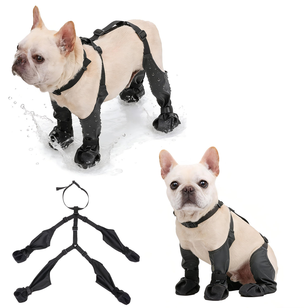 Gockeoz bottes-chien suspendues imperméables pour petits chiens, protection légère contre l'humidité