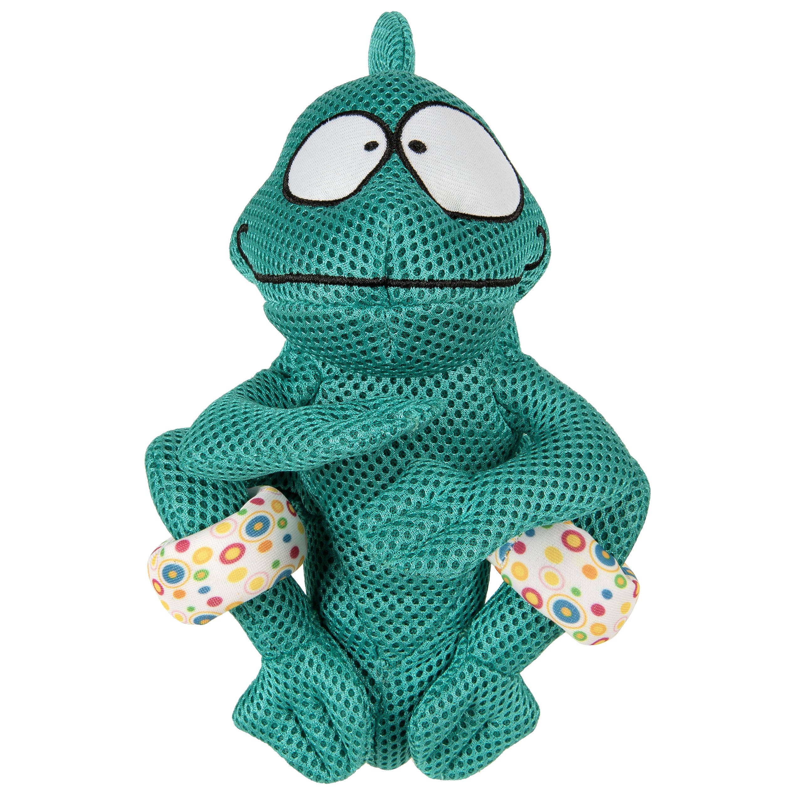 GoDog Amphibianz Chameleon Teal – corps du jouet, douceur durable pour chiens actifs.