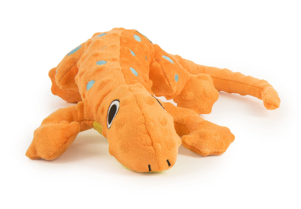 goDog Amphibianz Gecko orange grand – vue avant, doux et durable pour les jeux.