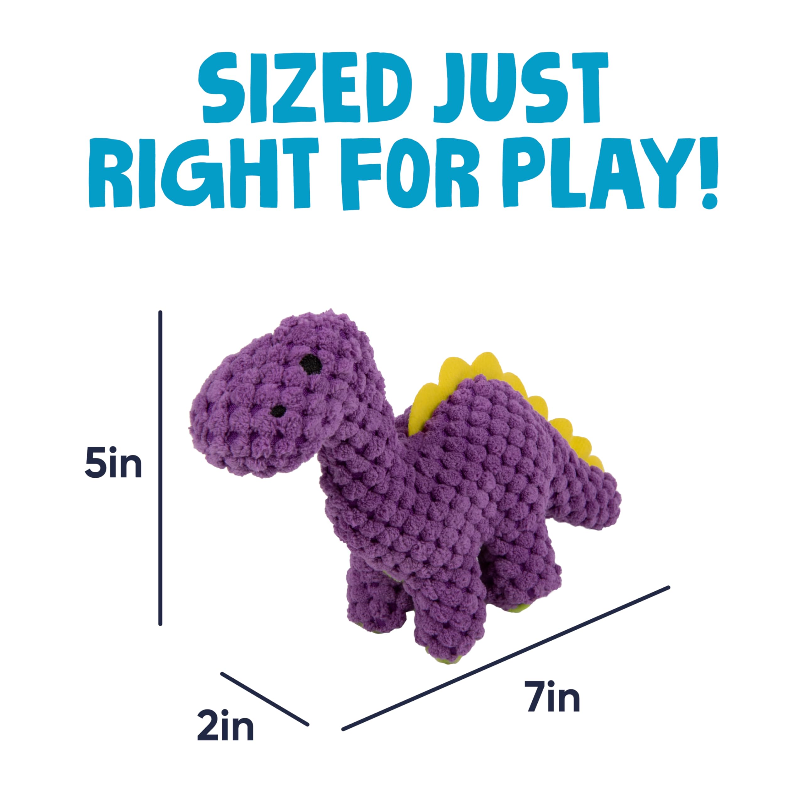 GoDog Checkers Dinos Bruto Mini Violet couture renforcée pour mâchouilles