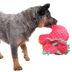 GoDog Dinos Frills, peluche à bulles rose grand, résistante et amusante.