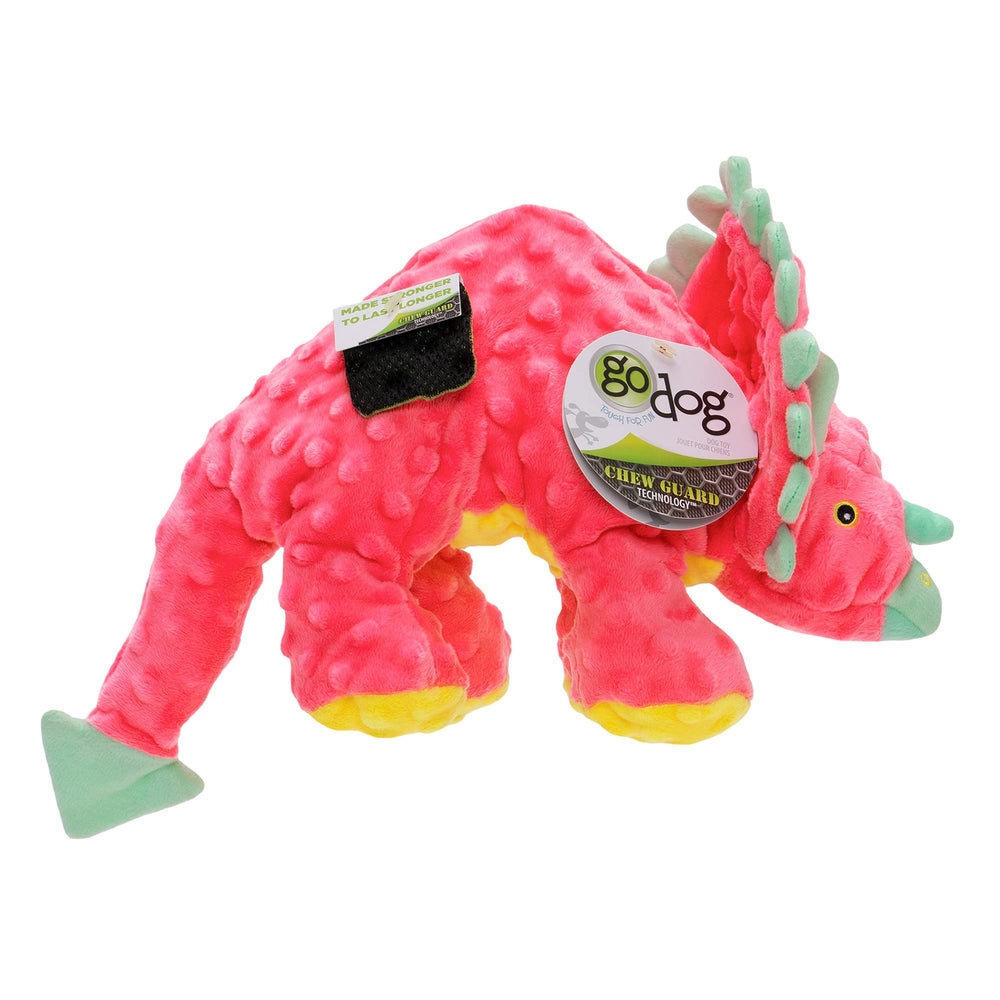 GoDog Dinos Frills, jouet d'extérieur rose grand, stimulation mentale légère.
