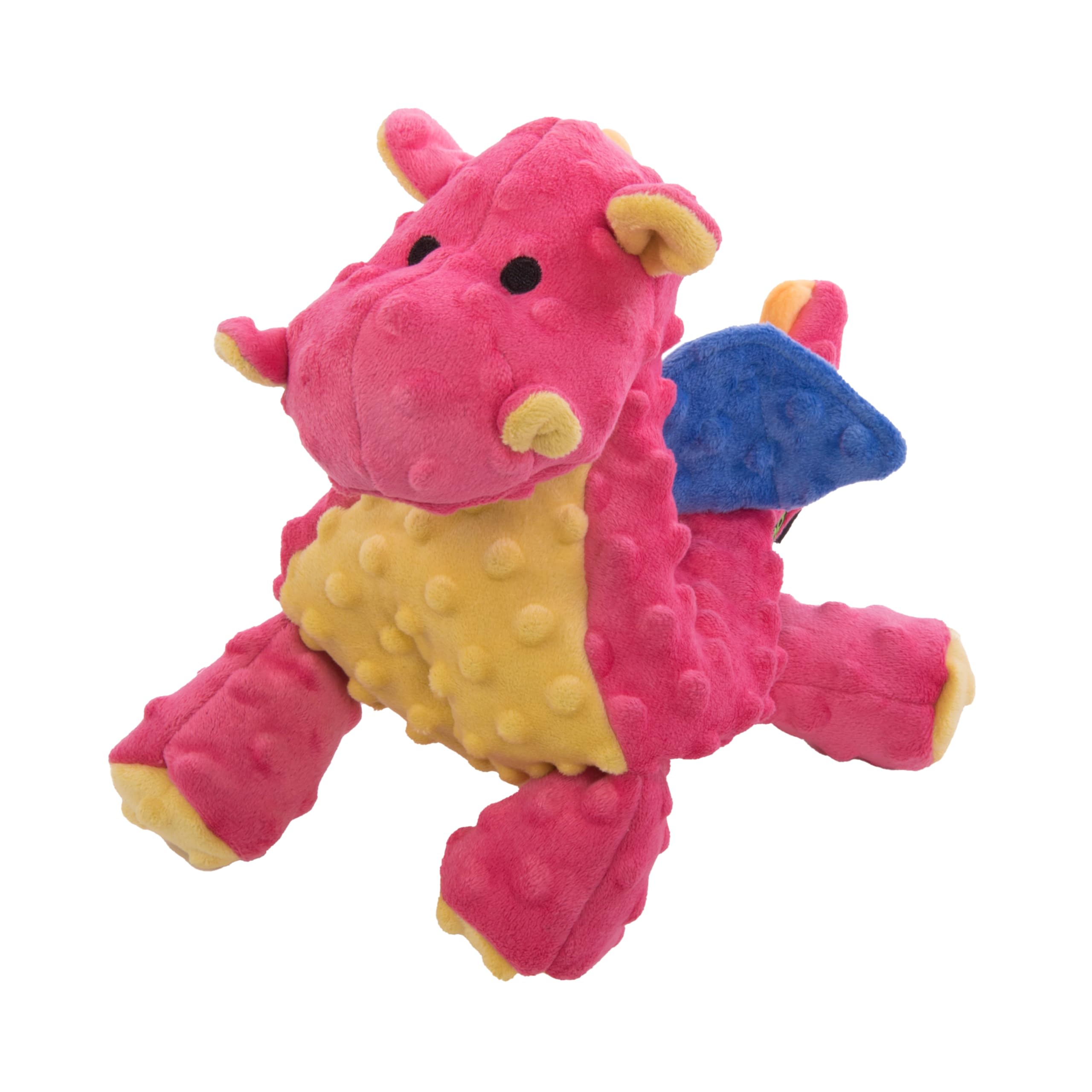 goDog dragon peluche-bulle corail grande, jouet durable pour chien actif