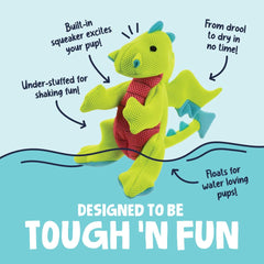 Sifflet intégré du dragon goDog stimule les jeux actifs.