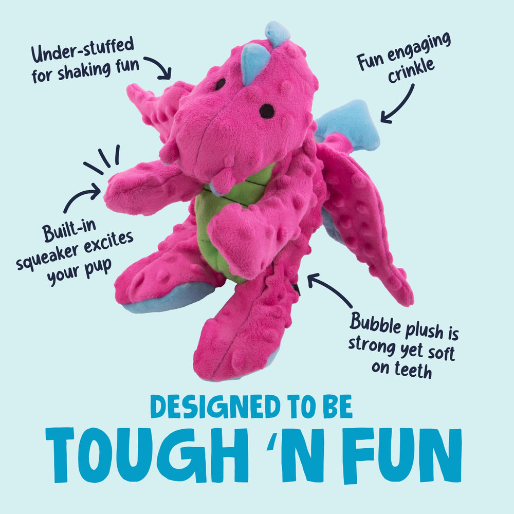 GoDog Dragons Tissu Bulle Rose : texture douce et amusante pour les jeux.