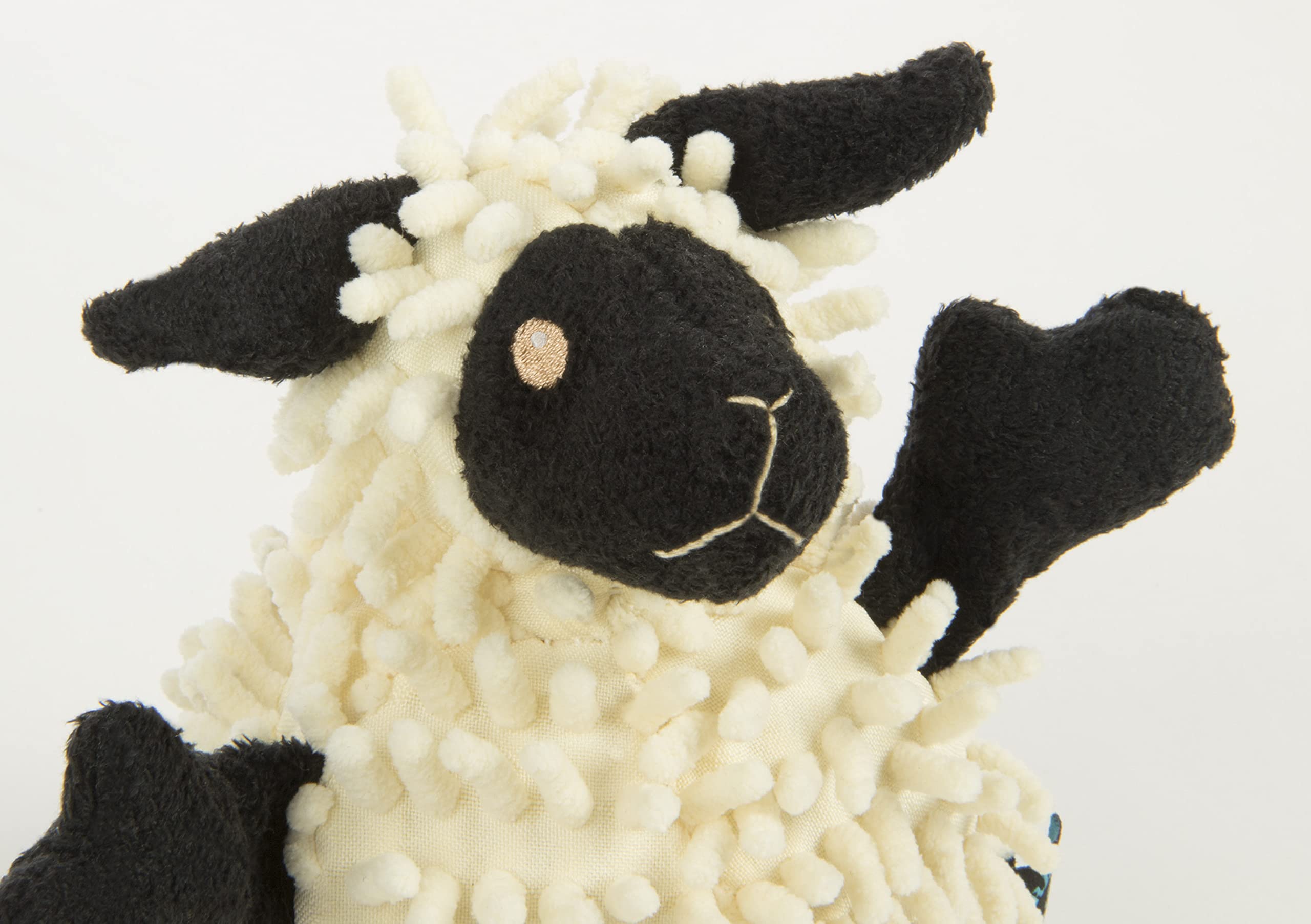 goDog Fuzzy Wuzzy Lamb, peluche mouton, couleurs assorties, stimulation ludique.