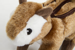goDog Wildlife tamia brun grand peluche, coutures renforcées pour une durabilité accrue.