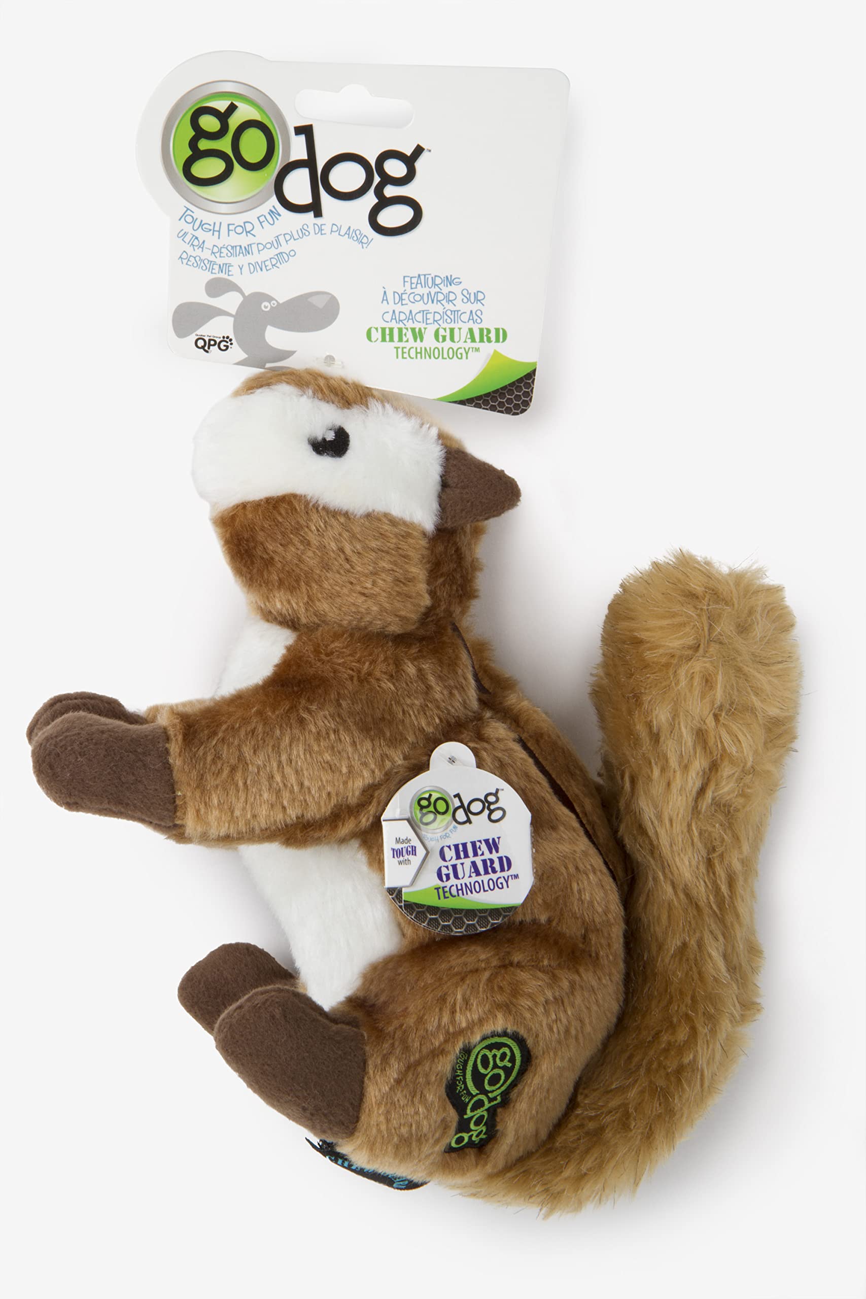 goDog Wildlife tamia brun grand peluche, idéal pour séances de jeu interactif.