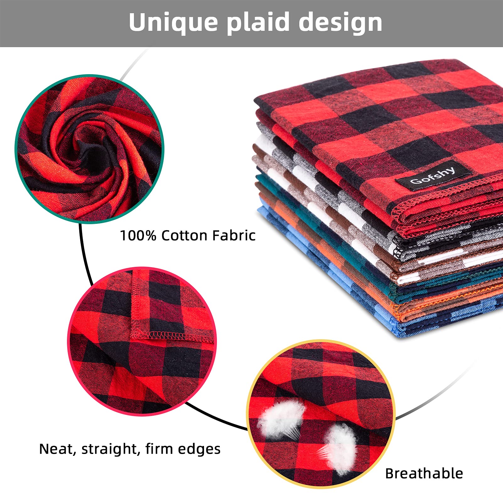 Bandana Gofshy carreaux buffalo vert, look frais et polyvalent au quotidien