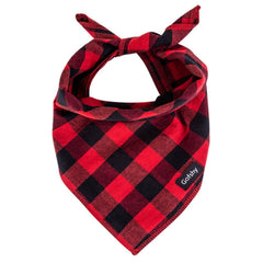 Gofshy bandana Noël pour chien, rouge et noir, élégant pour les fêtes.
