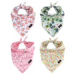 Gofshy bandanas ensemble floral été-printemps pour chien, look frais et polyvalent.