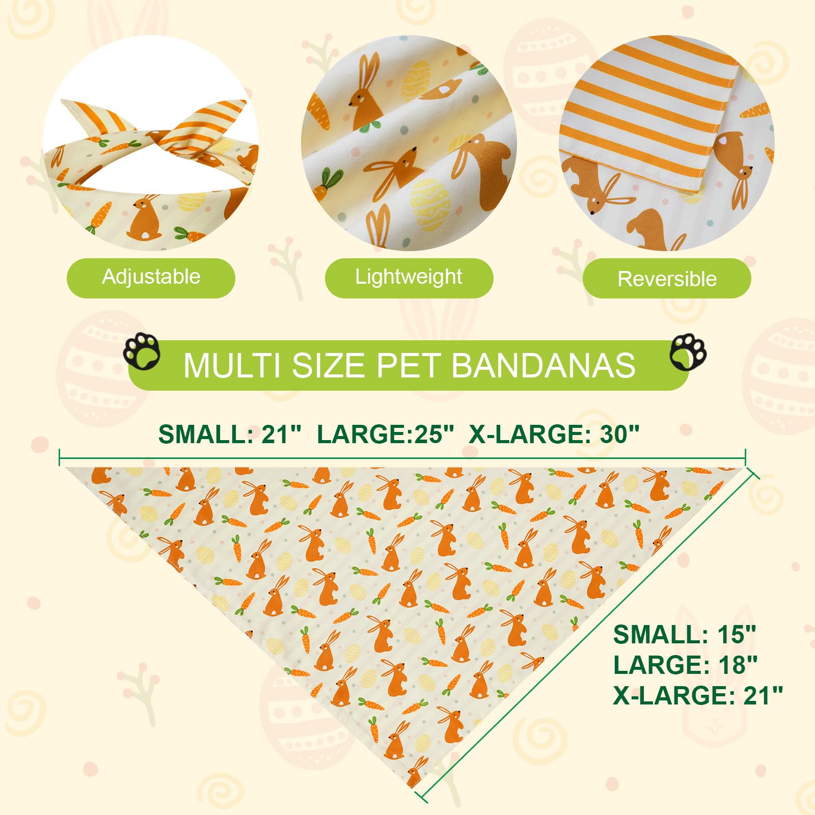 Bandanas Gofshy paques lapin design couleur, allure mignonne et distinctive.