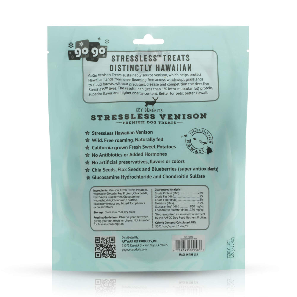 GoGo Stressless barres avec bleuets et chia, énergie naturelle.