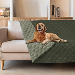 Gogobunny couvre-chien imperméable double-face olive 82x102 protège le canapé.
