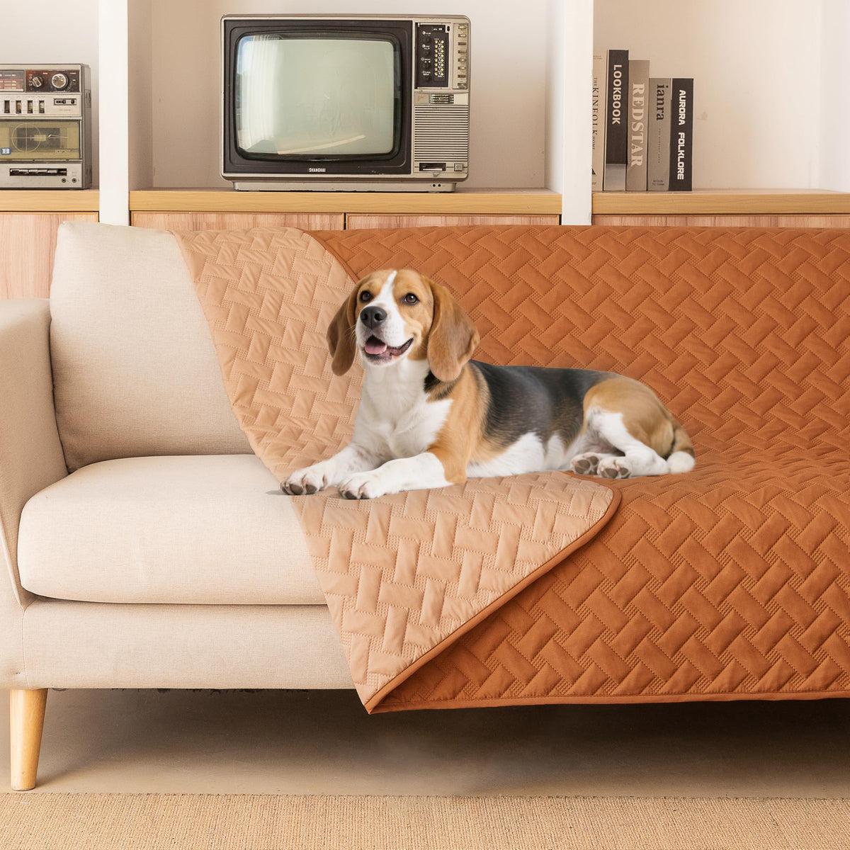 Couverture gogobunny imperméable recto-verso pour chien, protège meubles et sols.