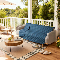 Couverture gogobunny réversible face arrière bleu foncé pour canapé