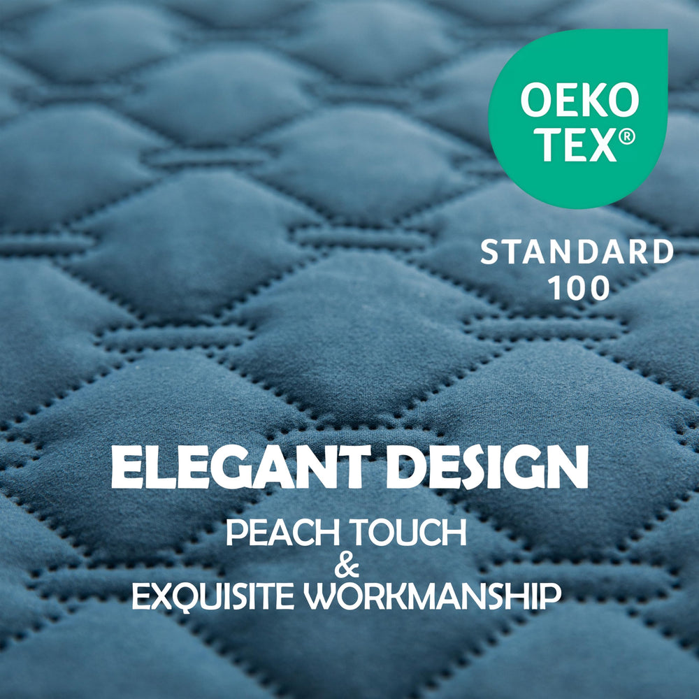 Design plaid réversible gogobunny avec deux tonalites bleu foncé et clair.