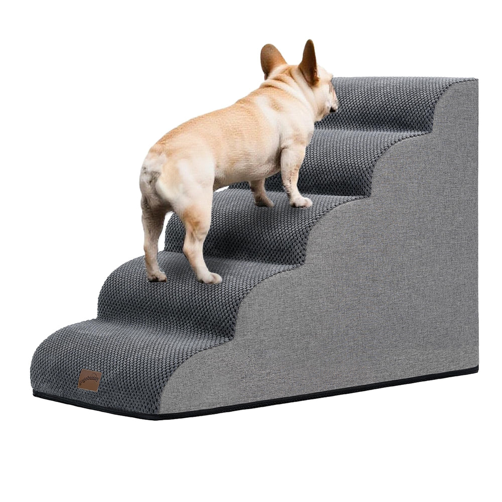 GoGoBunny rampe chien echelle 5 etages gris offre stabilité et confort.