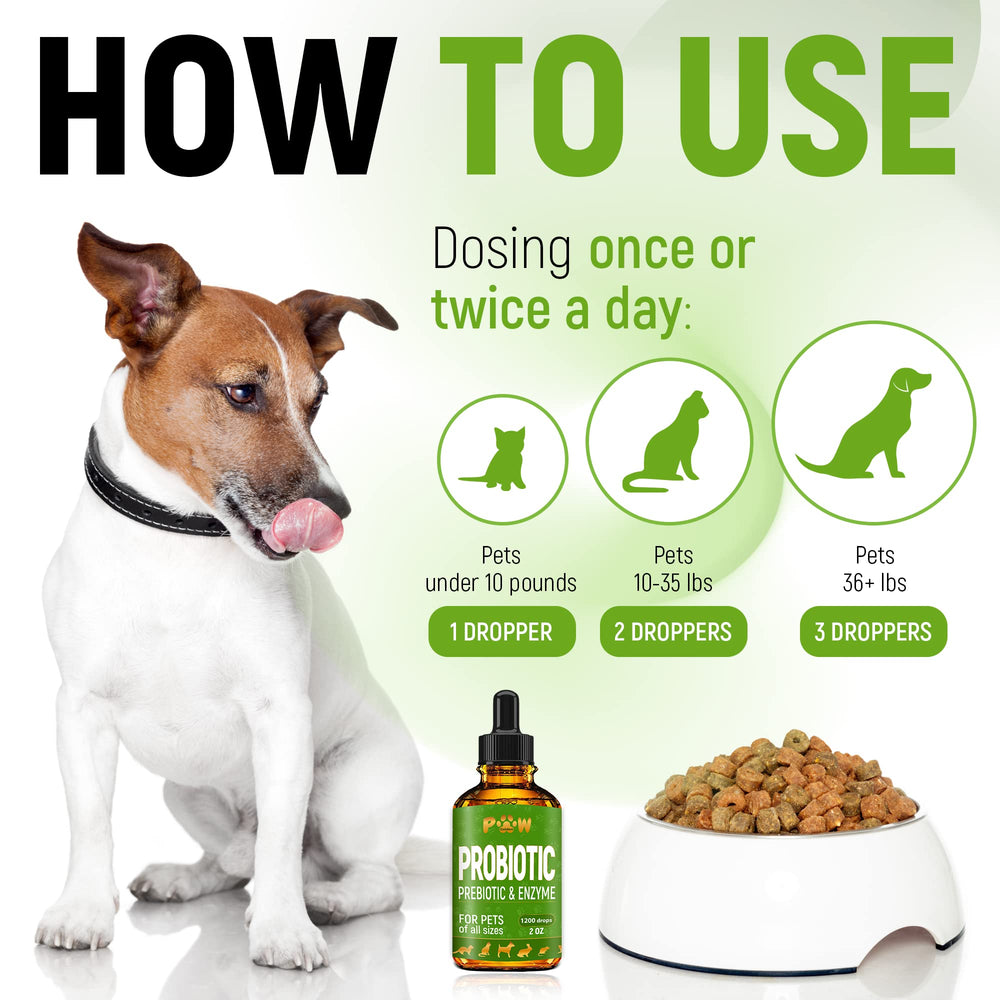 Golden Paw probiotiques liquides, saveur herbacee naturelle pour les animaux.