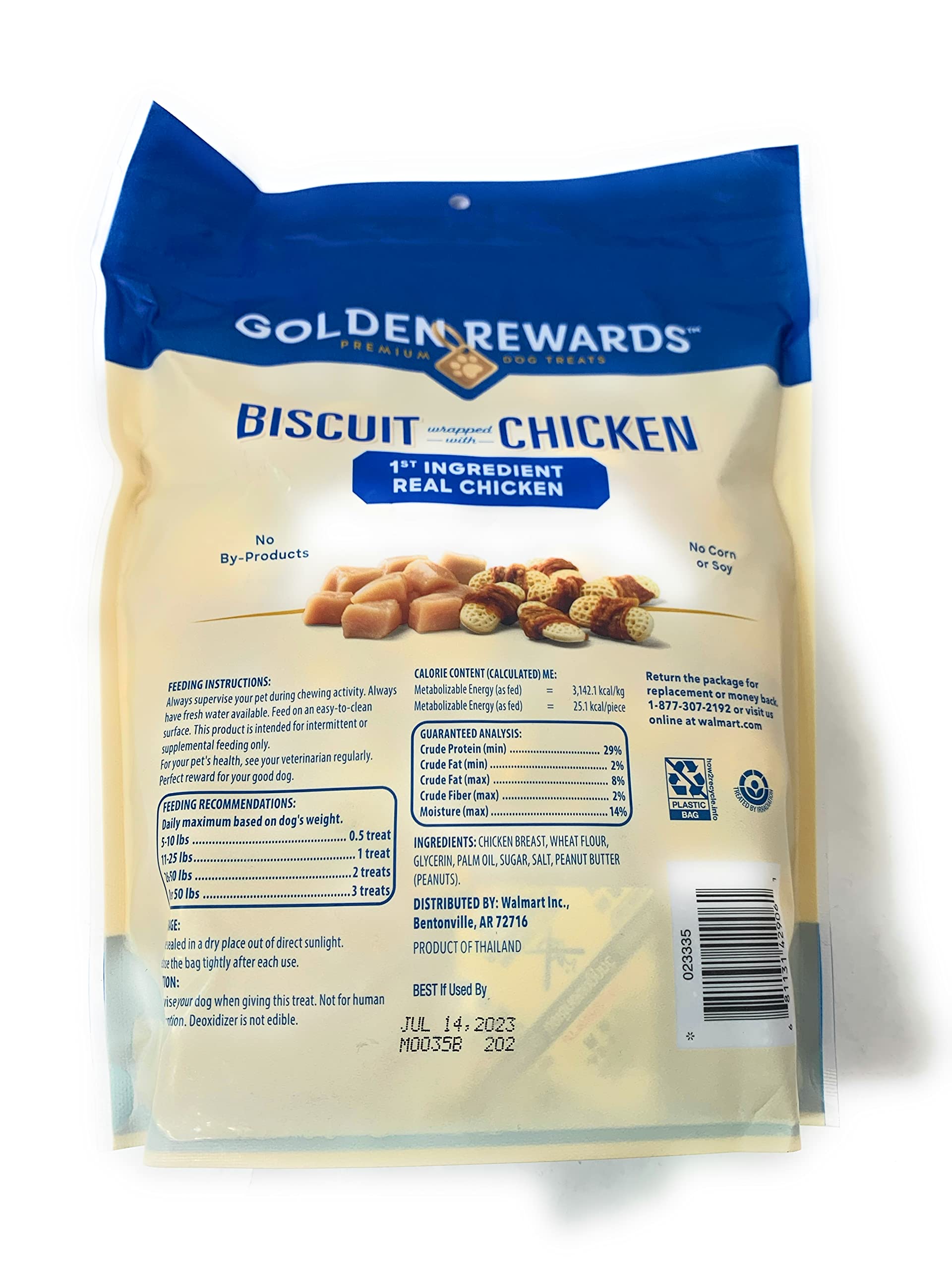 Golden Rewards biscuits poulet beurre cacahuète, parfaits comme friandise quotidienne pour chien.