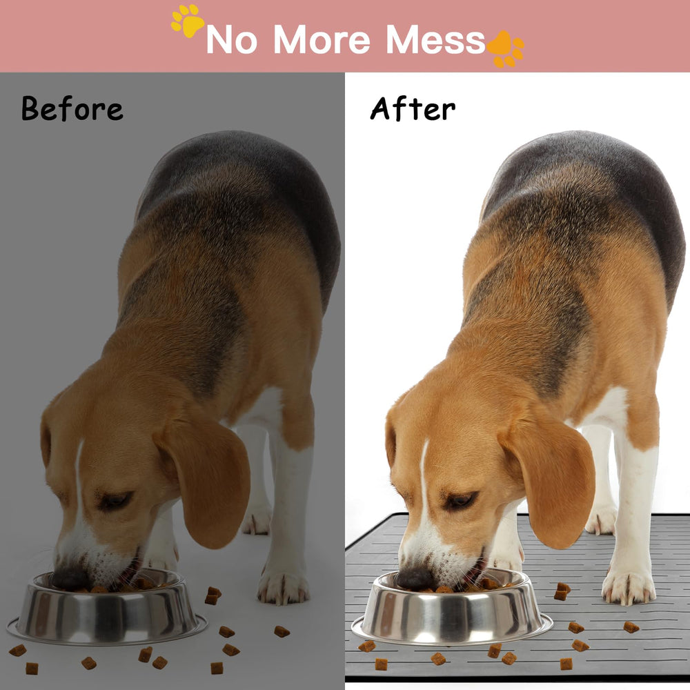 Goldleaf tapis grand format, parfait pour chiens et chats partageant le repas.