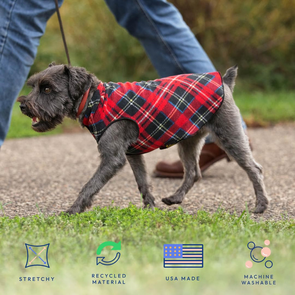 Polaire doux Gold Paw, veste sans manches adaptée aux chiens actifs.