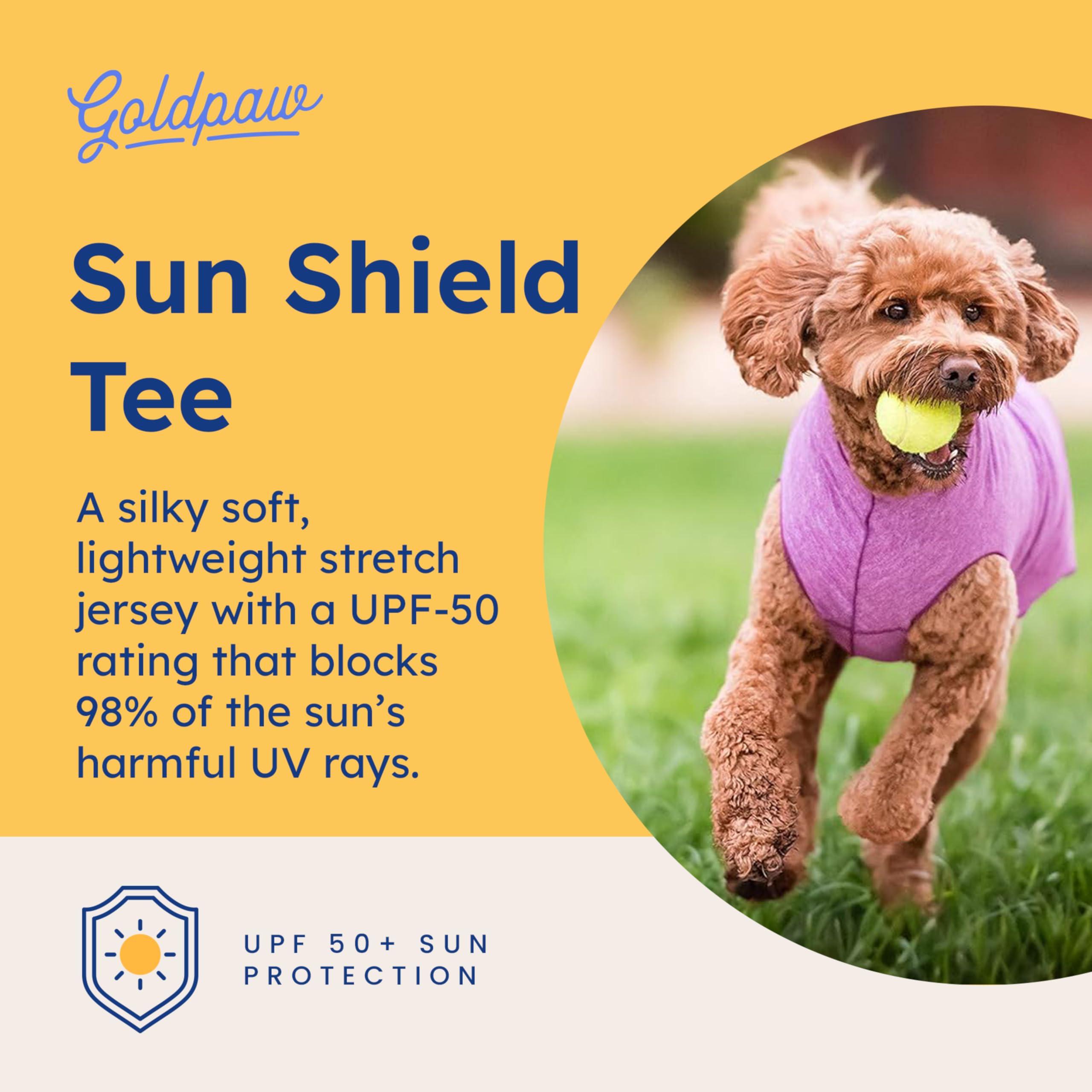 Goldpaw Shirt Refroidissement pour chien, reste frais au soleil.