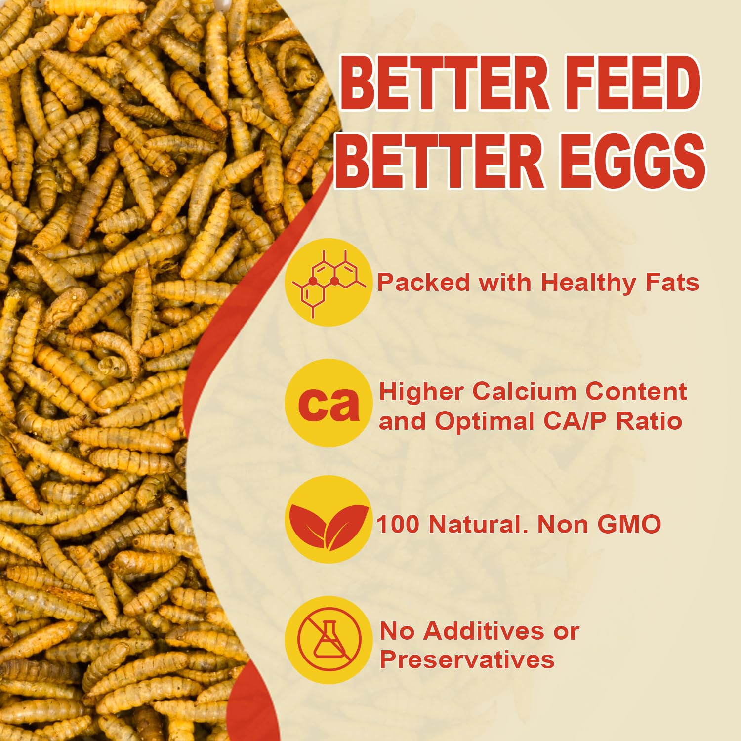 GOLDWORMS alimentation naturelle sans additifs, respectueuse de l’environnement.