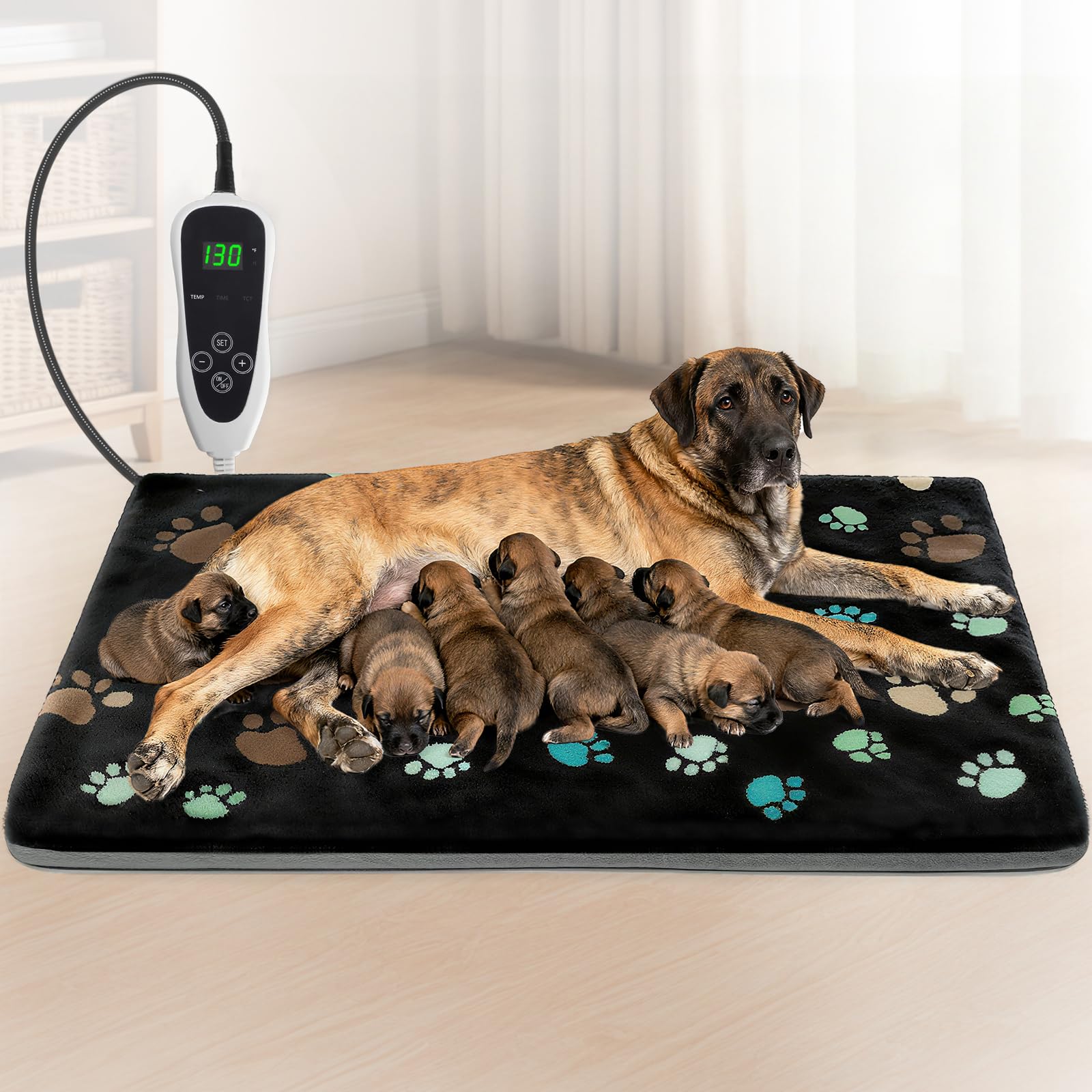 GOLOPET grand tapis chauffant 47x30 pour chiens, confort thermique durable.