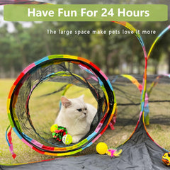Aire-jeu chat maillage respirant pour jeu extérieur sûr et frais