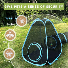 GONPETGP Tunnel pour chats avec zip, connexion fluide à la tente.