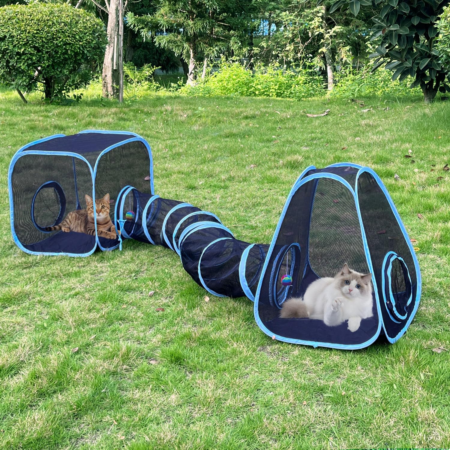 GONPETGP Enclos extérieur pour chats avec tente, sécurisant les jeux en plein air.